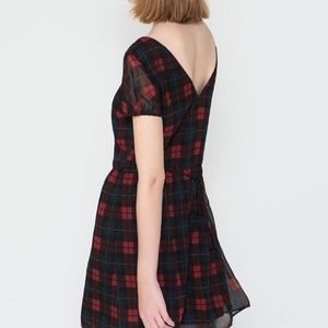 ZARA TRF plaid mini dress